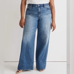 Curvy super wide leg madewell denim jeans size 30